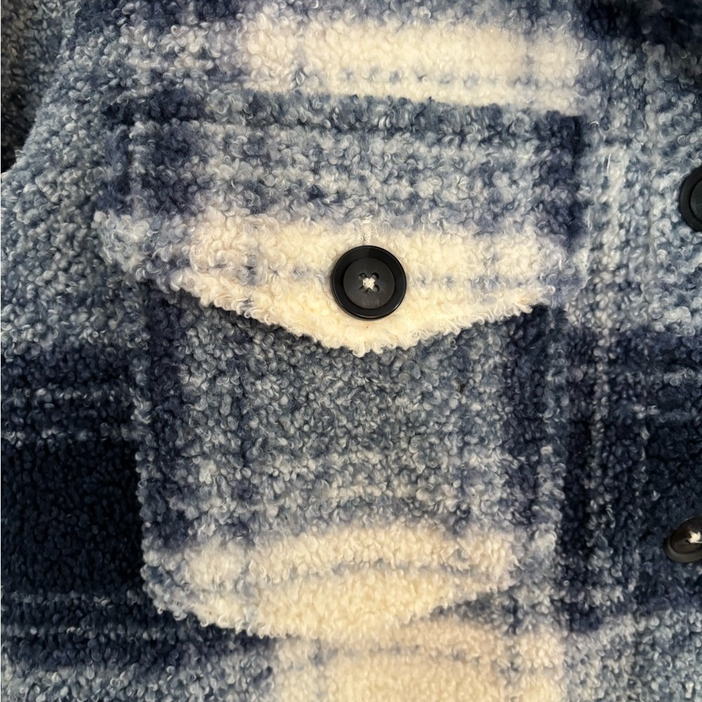 Abercrombie & Fitch Blue and Cream Plaid Jacket - Picture 2 of 4